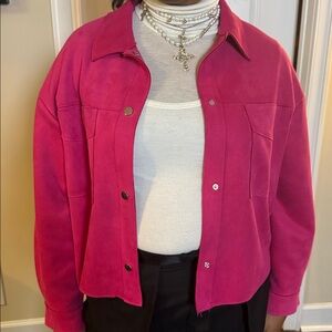 Zara Fuchsia Suede Utility Jacket